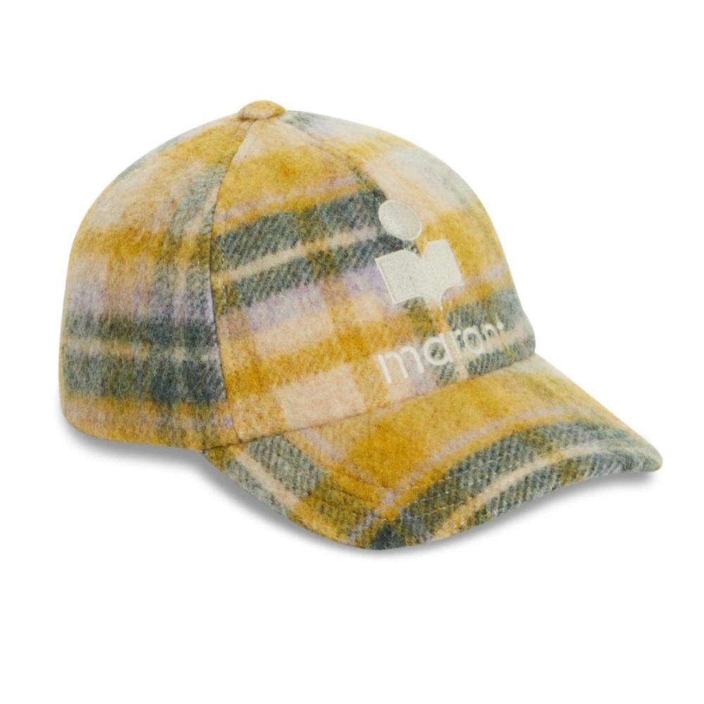 Isabel Marant Tyron Check Wool Baseball Cap
